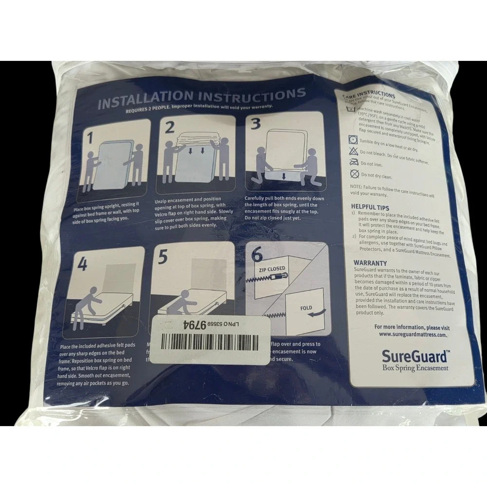 King (17-20 in. Deep) SureGuard Mattress Encasement - 100% Waterproof, Bed